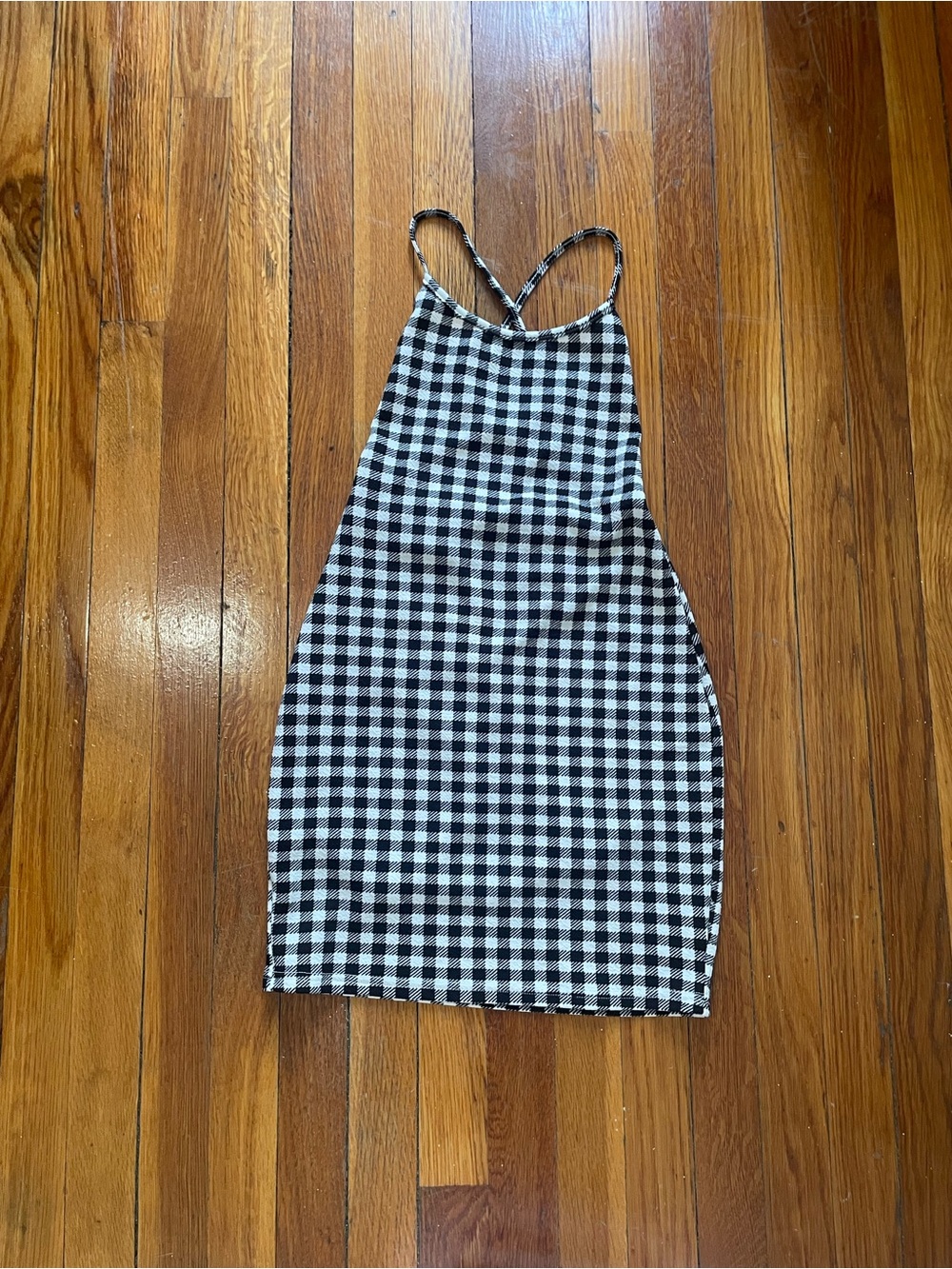 SHEIN Black and White Gingham Mini Dress